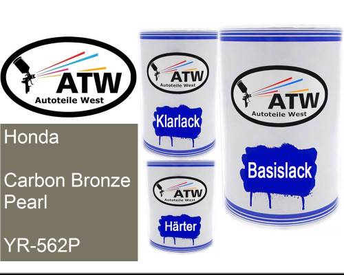 Honda, Carbon Bronze Pearl, YR-562P: 500ml Lackdose + 500ml Klarlack + 250ml Härter - Set, von ATW Autoteile West.